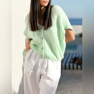 Button Up Short Sleeve Cardigan